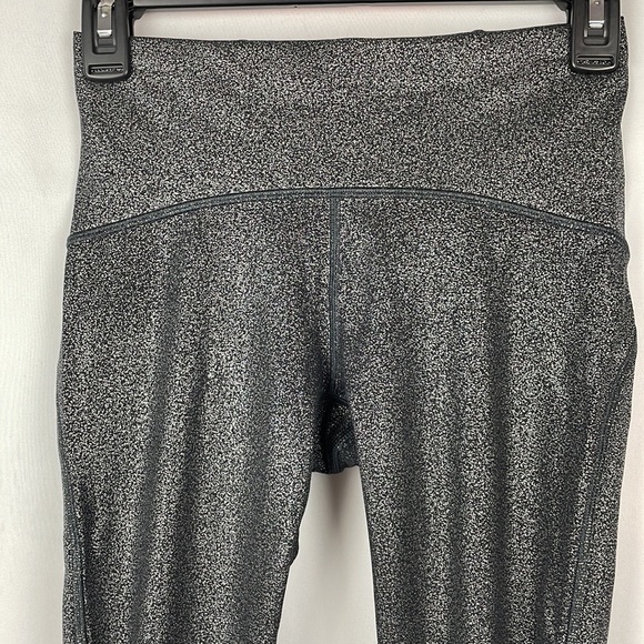 Lululemon Black w/Silver Flecks High Waist Leggings w/Drawcord & Pocket - Size 4 - Picture 2 of 10